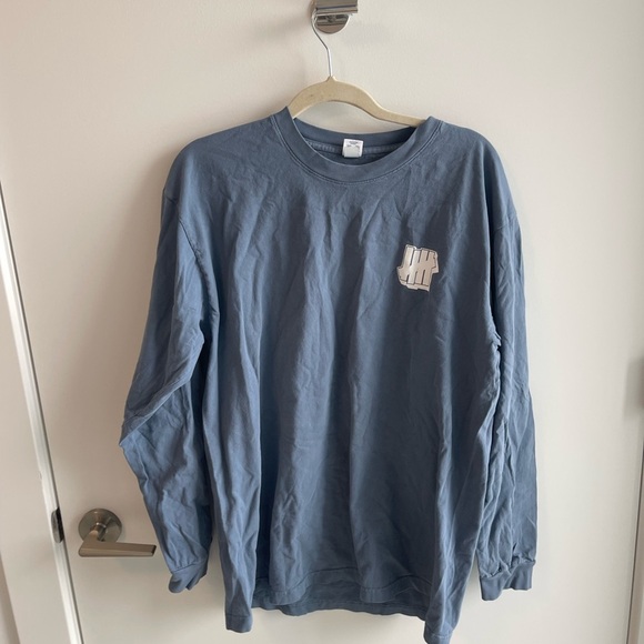 Undefeated Tops - Undefeated Blue Long Sleeve Shirt with Logo